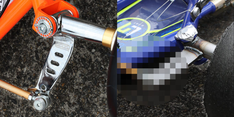 純正オプションと特注品のアッカーマン変更ステアリングナックル